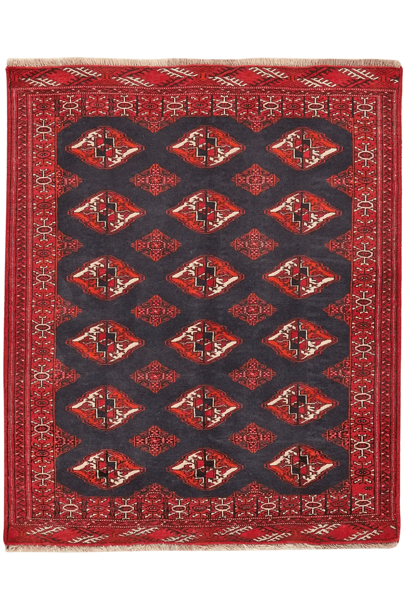 Turkman · Handgeknüpft – Blau, 128x106 cm