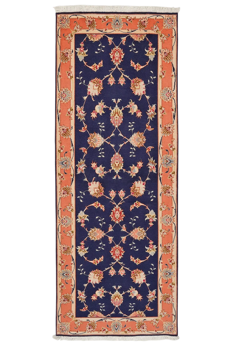 Tabriz 50 Raj · Handgeknüpft – Blau, 200x75 cm