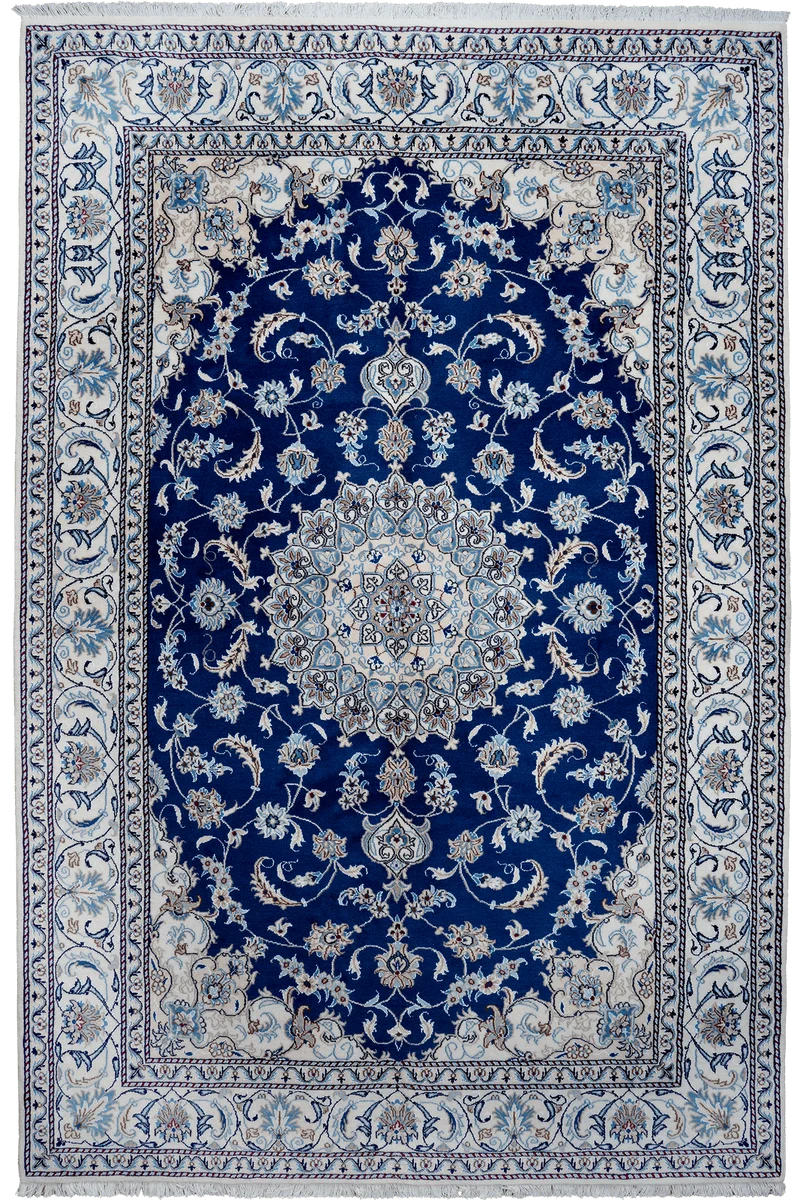 Nain 12La · Handgeknüpft – Blau, 303x198 cm