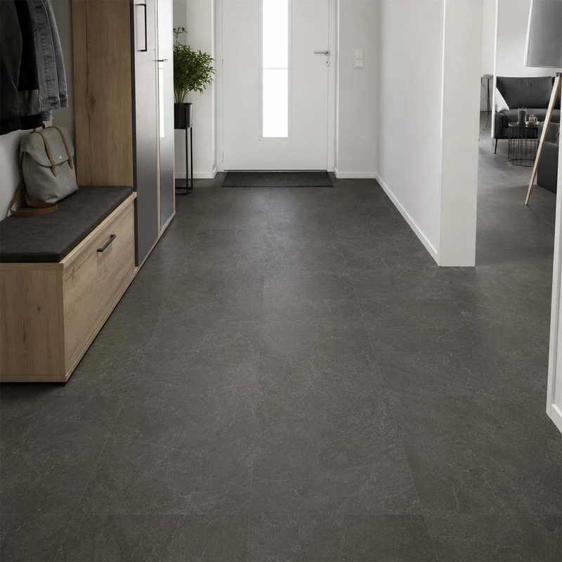 Klick Vinyl Fliesenoptik Schiefer Schwarz mit Trittschalldämmung