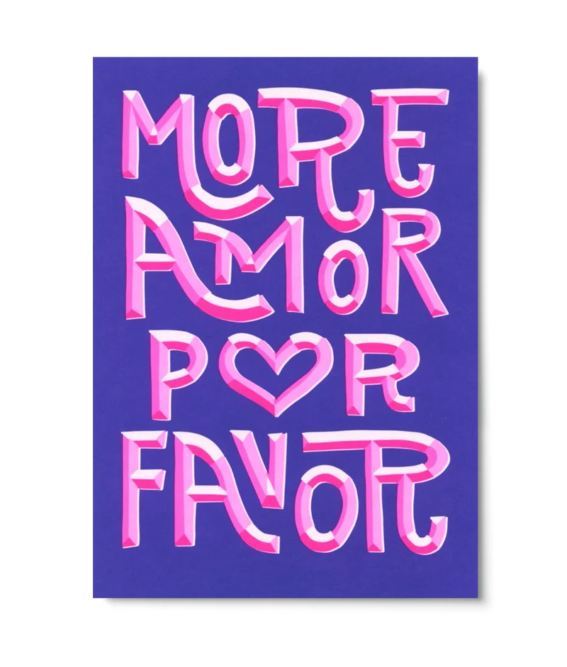 Postkarte More amor por favor