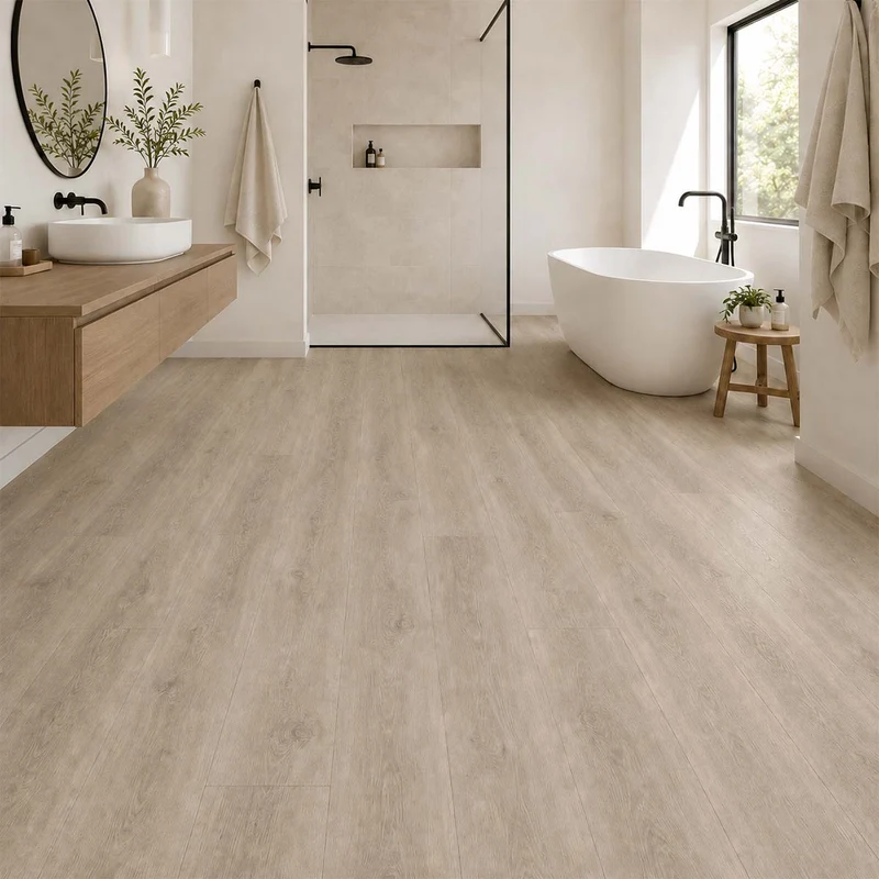 Klick Vinyl Eiche Beige Gekalkt mit Trittschalldämmung