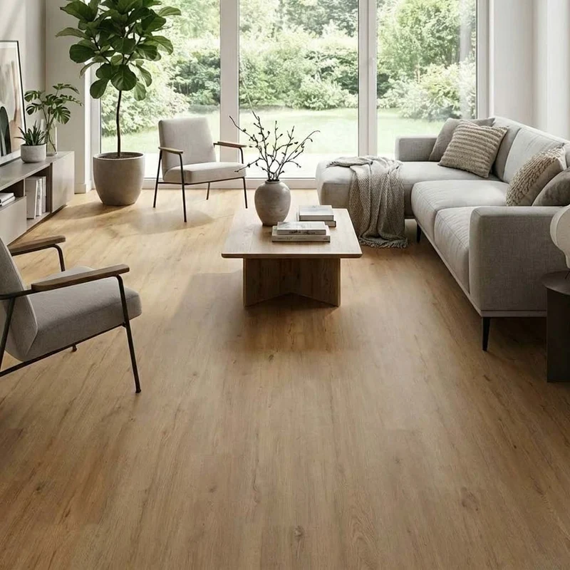 Vinylboden Oak Natural medium mit Trittschalldämmung