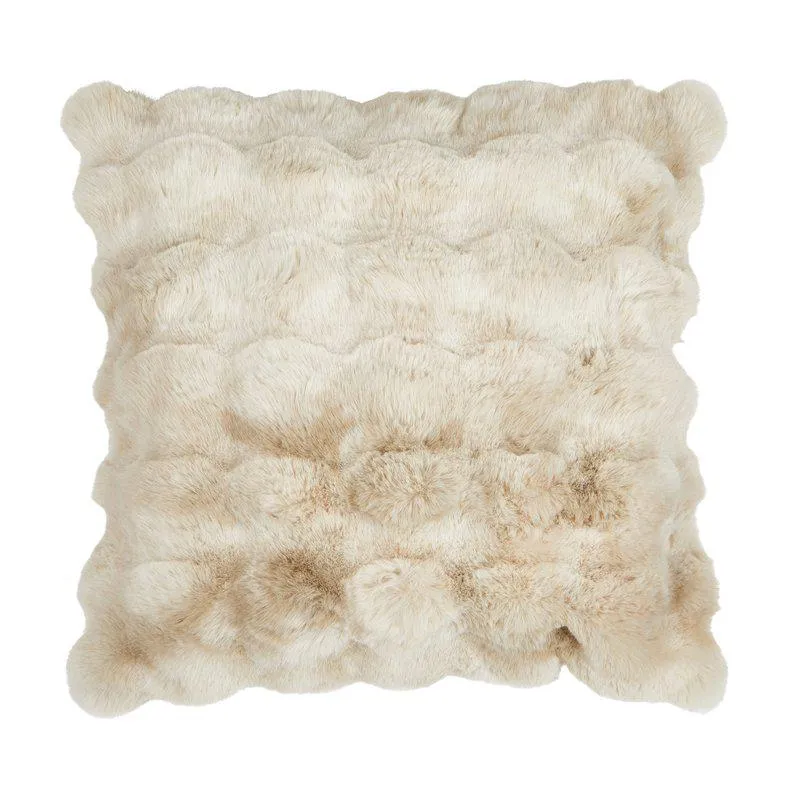 FONDACO Kissenbezug MATTEO Creme – Pelzimitat 50 x 50 cm