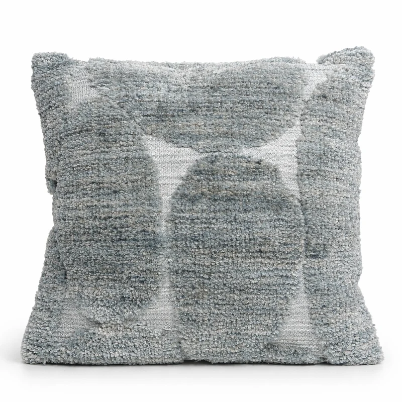 Wohnkissen STONE Polyester – Blau / Grau gemustert 45x45 cm