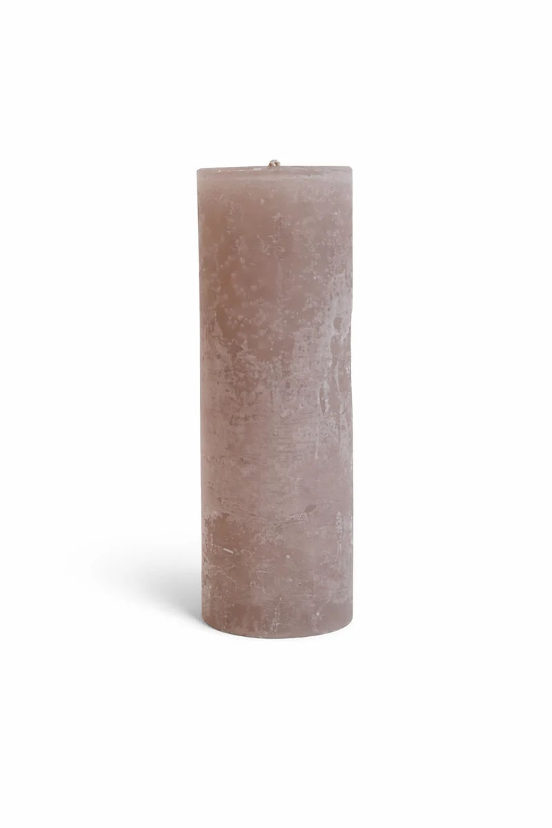 Stumpenkerze Rustic – Leinen, Ø 7 cm x H 20 cm
