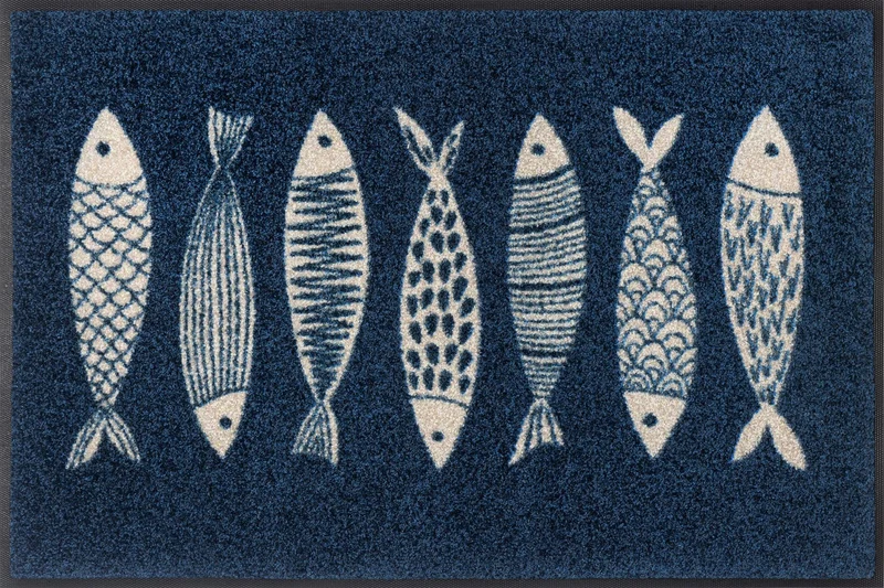 Fußmatte 50x75 Fish Tango blau