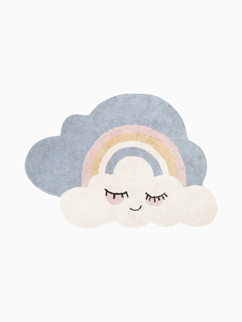 Waschbarer Kinderteppich Wolke Nappi Creme Mehrfarbig