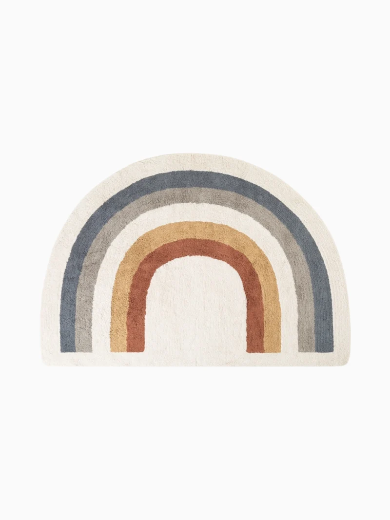 Waschbarer Kinderteppich Regenbogen Riva Creme Mehrfarbig