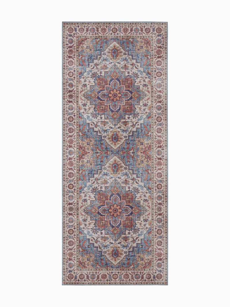 Vintage Teppich Anthea Blau Läufer