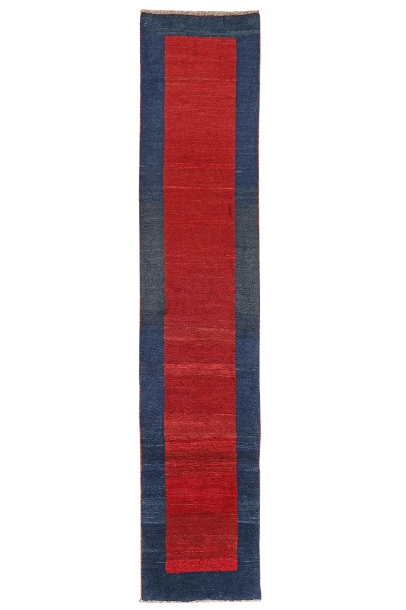 Gabbeh · Handgeknüpft – Rot, 395x78 cm