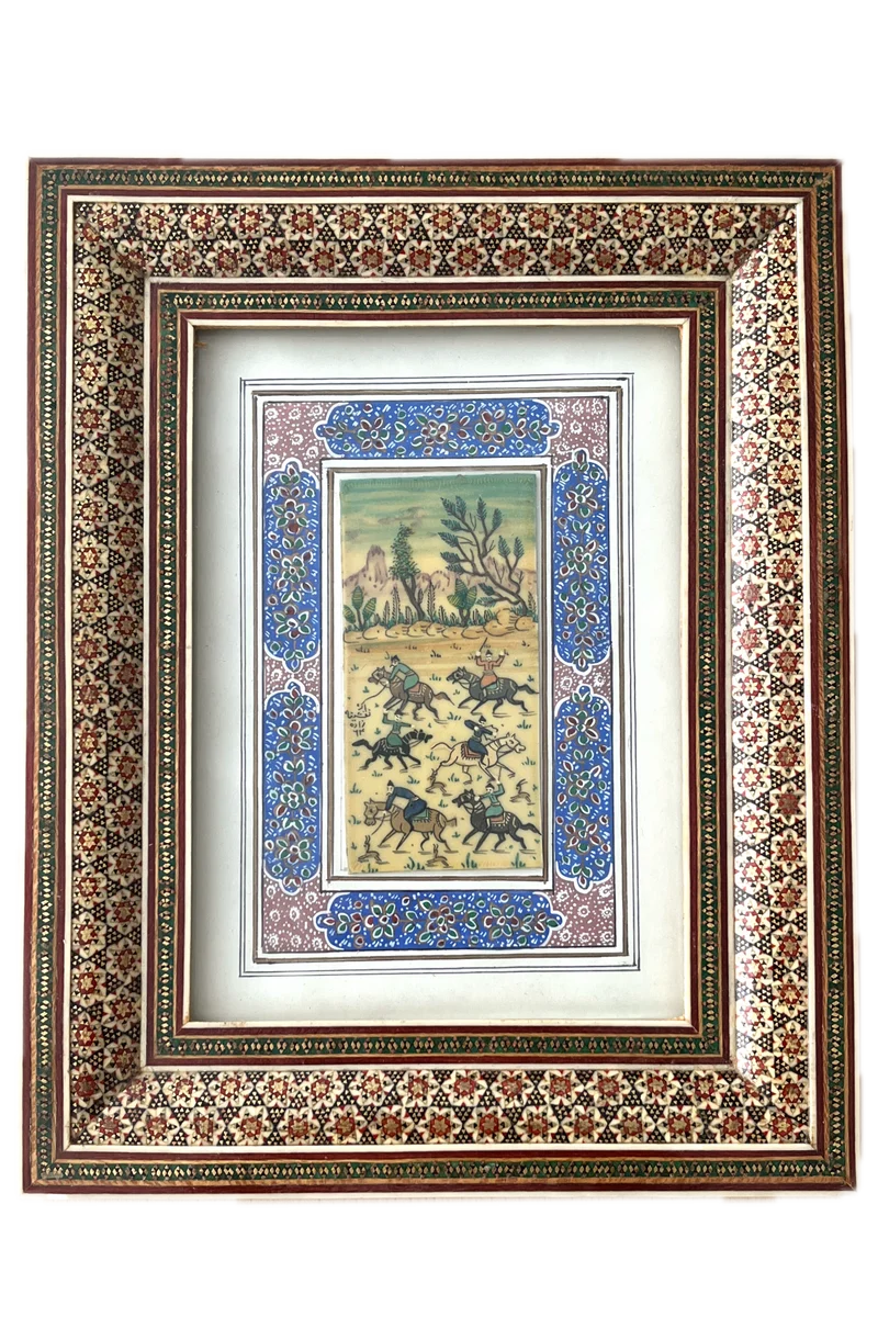 Handgezeichnete Miniatur im Khatam-Rahmen