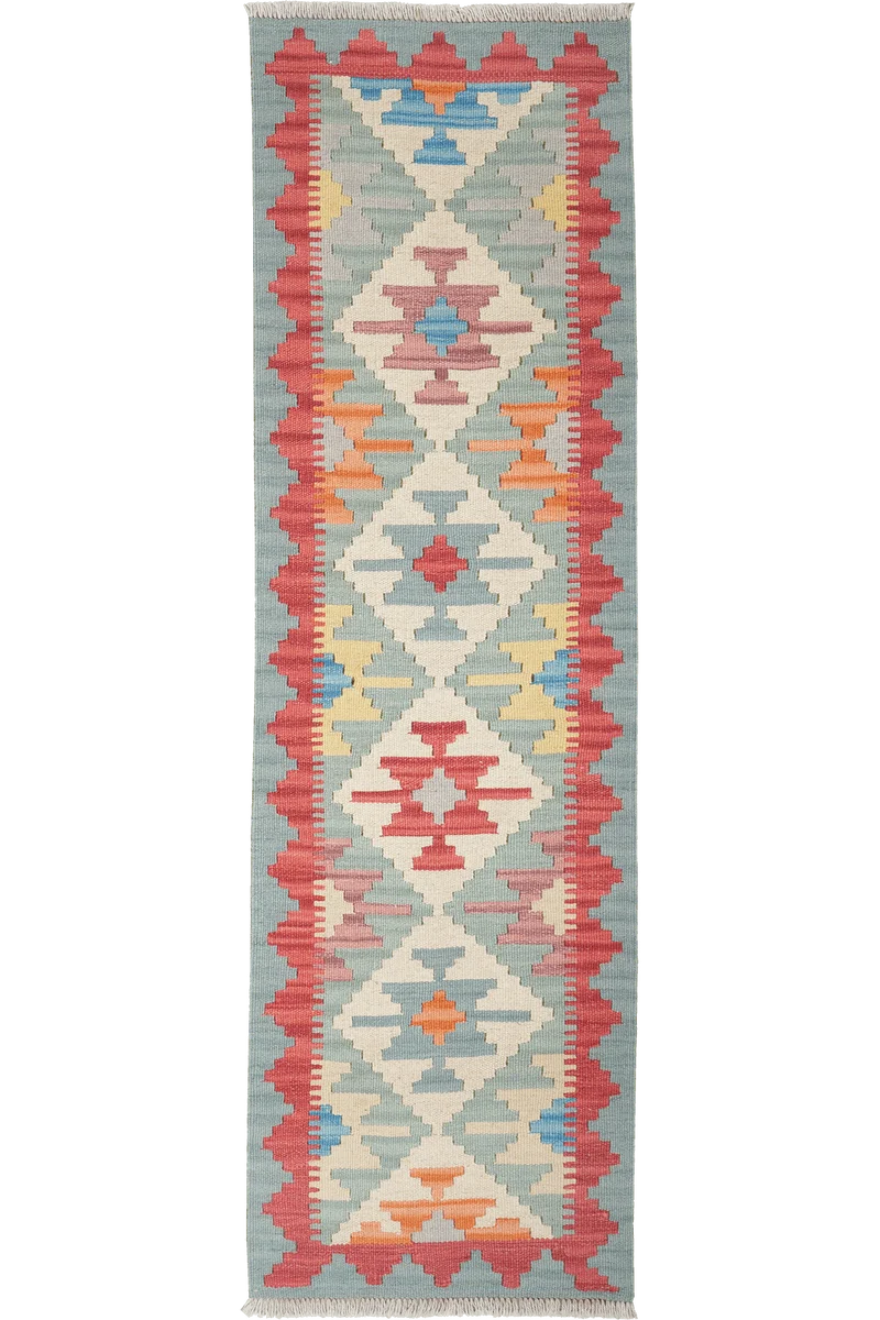 Kelim Gashgai · Handgewebt – Beige, 186x55 cm