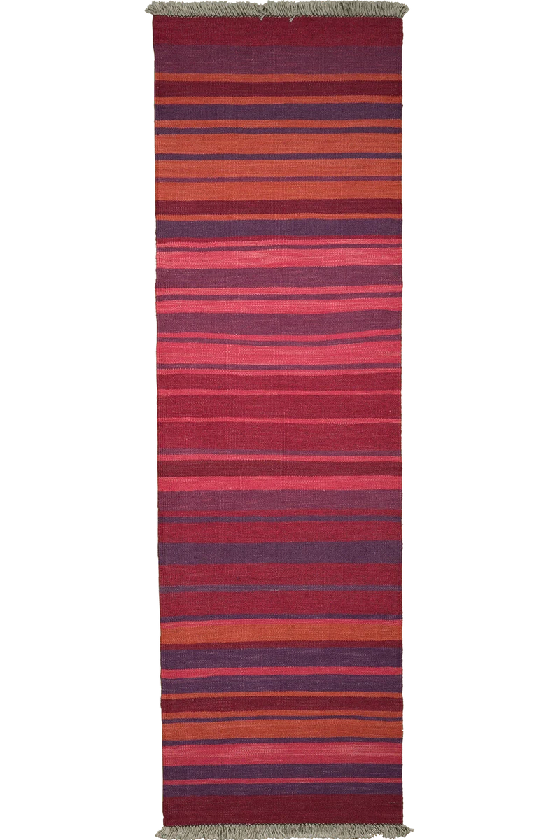 Kelim Gashgai · Handgewebt – Rot, 202x61 cm