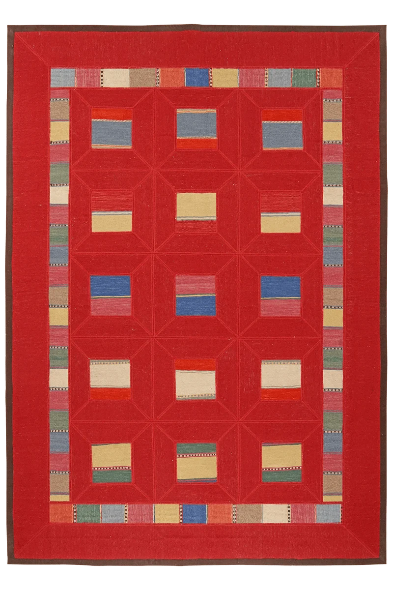 Kelim Tekkeh · Handgewebt – Rot, 258x180 cm