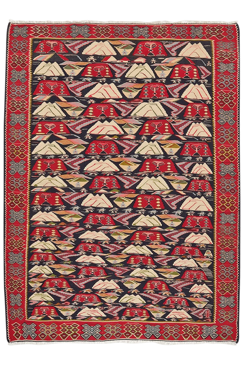 Kelim Senneh · Handgewebt – Bunt, 180x131 cm