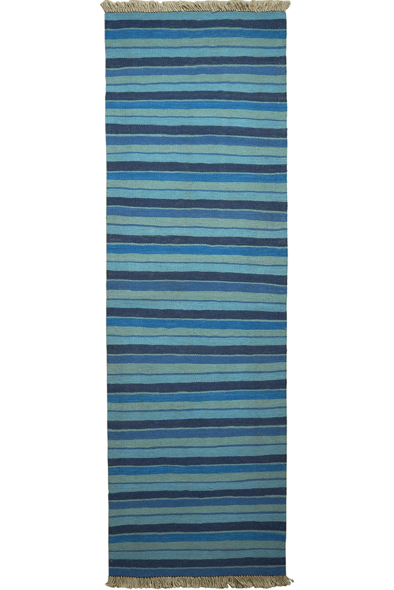 Kelim Gashgai · Handgewebt – Blau, 194x62 cm