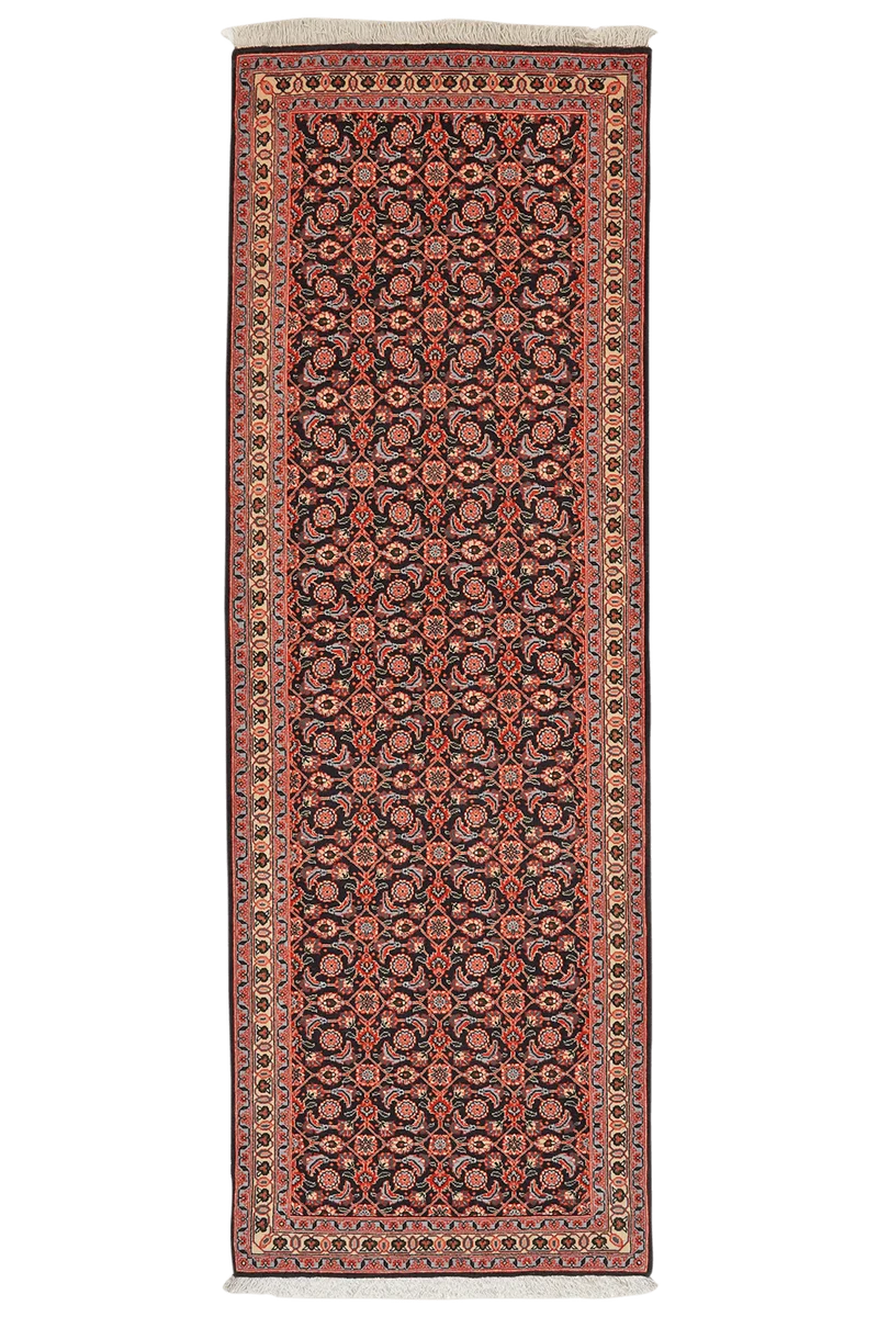 Tabriz 50 Raj · Handgeknüpft – Schwarz, 205x69 cm