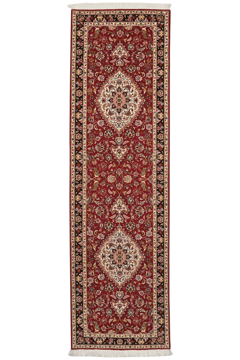 Tabriz 50 Raj · Handgeknüpft – Rot, 298x86 cm