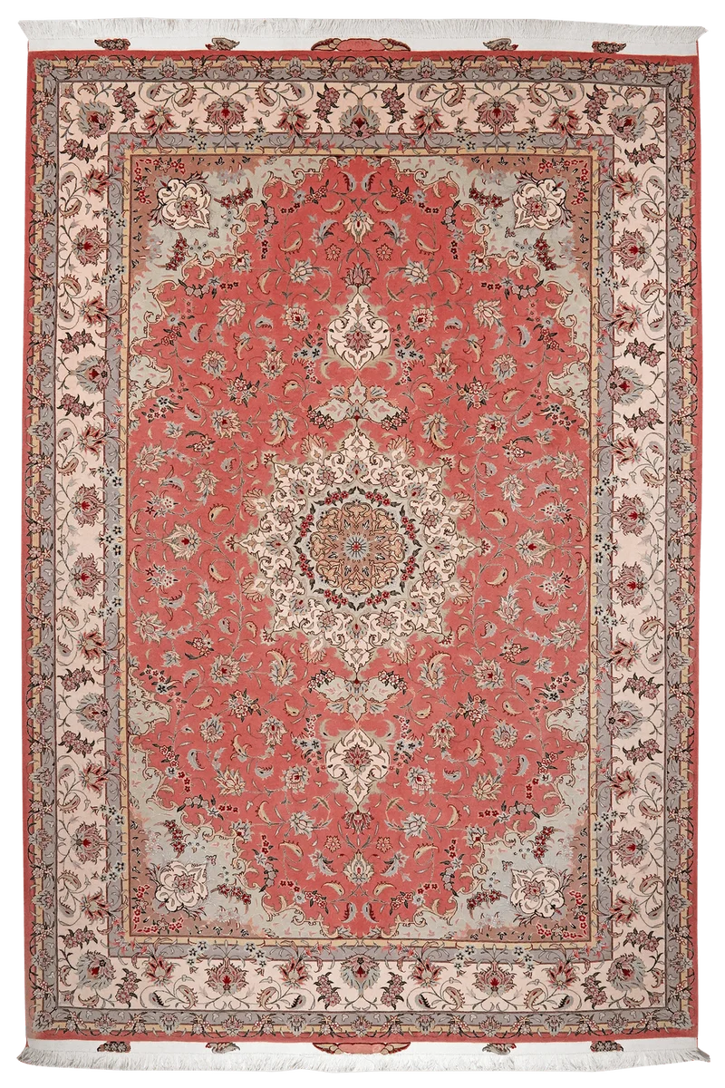 Tabriz 50 Raj · Handgeknüpft – Rosa, 304x207 cm