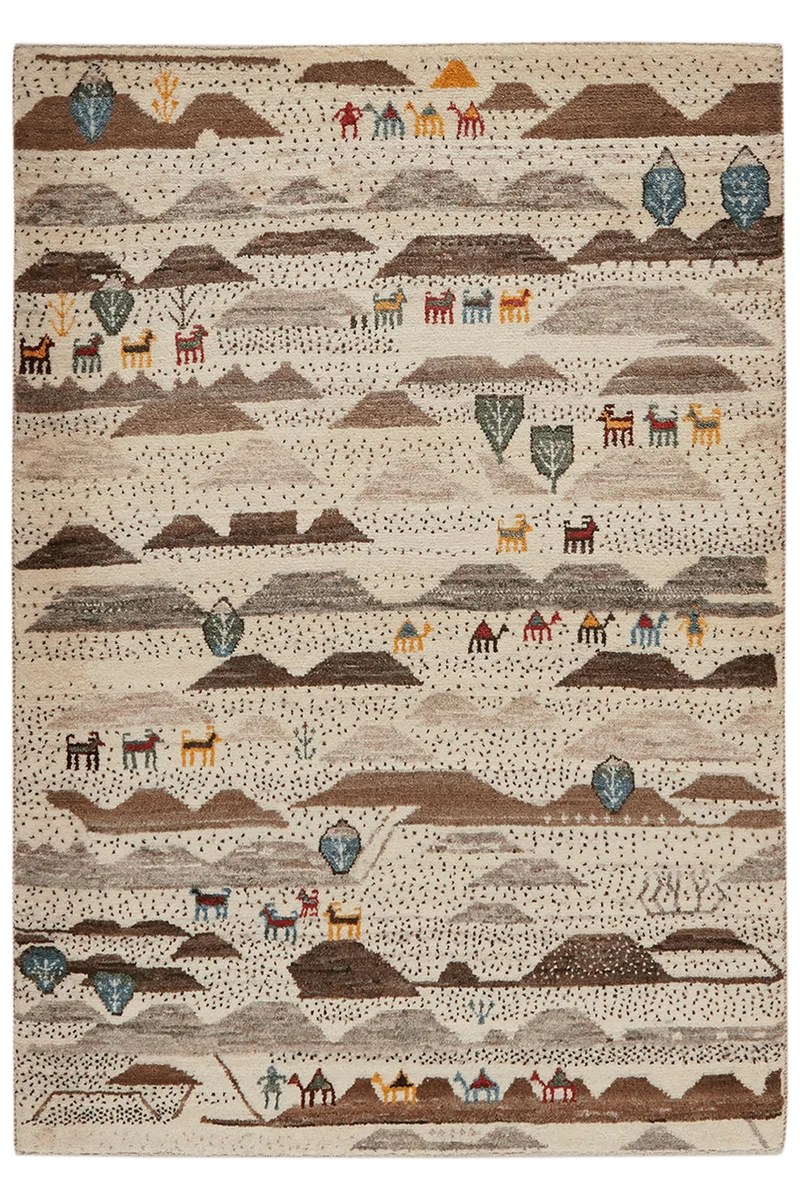 Rizbaf · Handgeknüpft – Beige, 131x90 cm