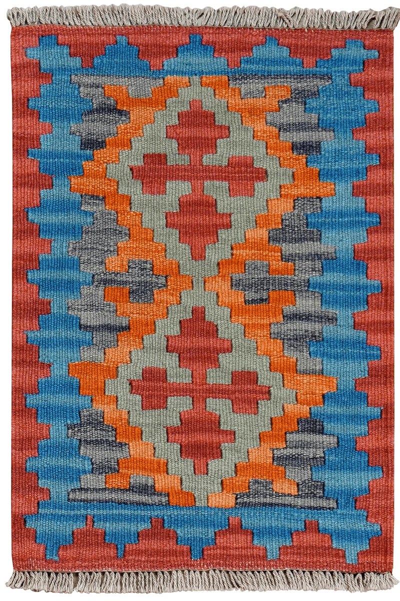 Kelim Gashgai · Handgewebt – Blau, 64x44 cm