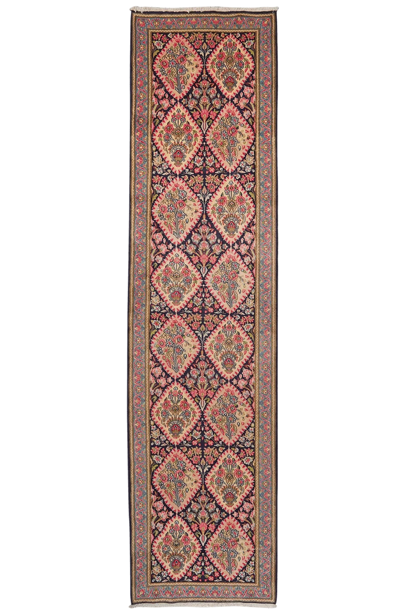 Yazd · Handgeknüpft – Blau, 400x98 cm