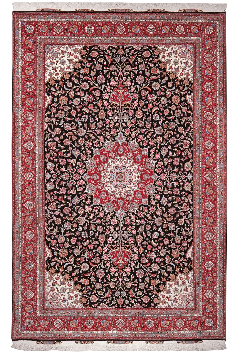 Tabriz 50 Raj · Handgeknüpft – Schwarz, 308x203 cm