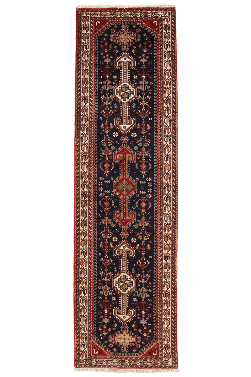 Nasrabad · Handgeknüpft – Blau, 305x81 cm