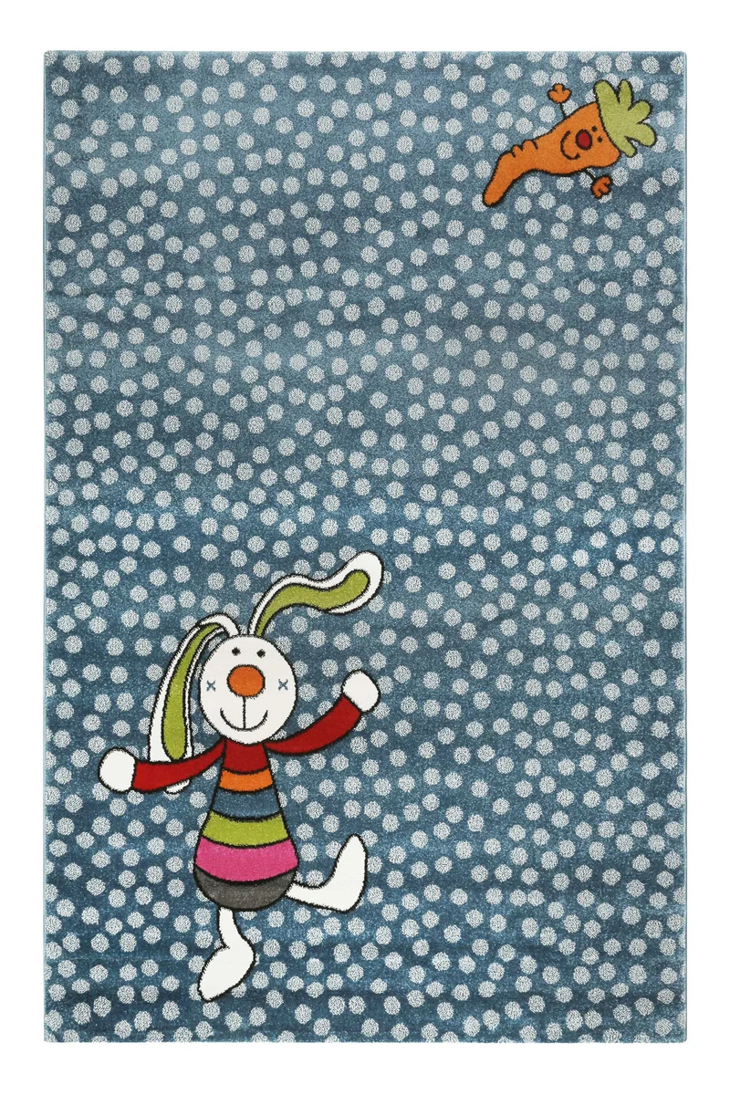 Sigikid Kinderteppich Blau "Rainbow Rabbit"