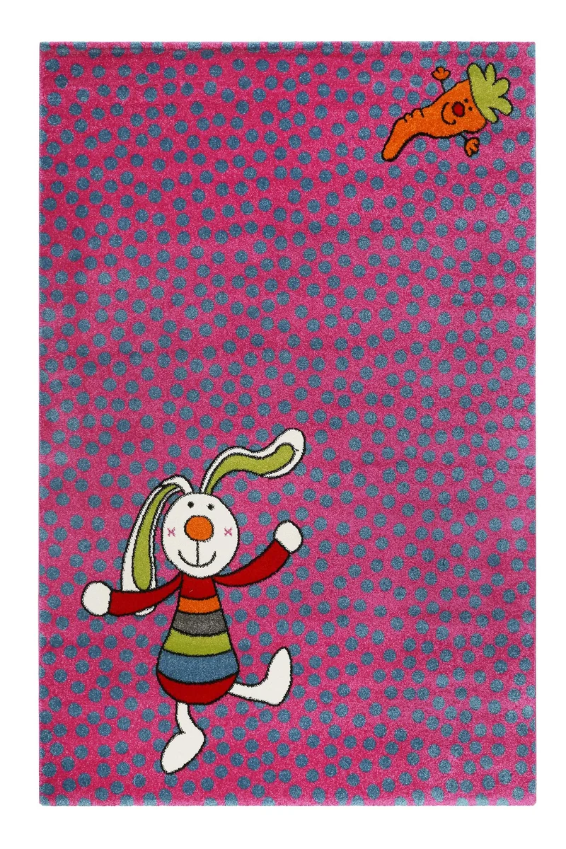 Sigikid Kinderteppich Pink Blau "Rainbow Rabbit"