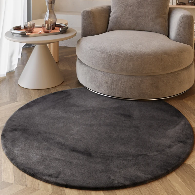 Esprit Teppich Rund Anthrazit und sehr flauschig Hochflor "Alice"