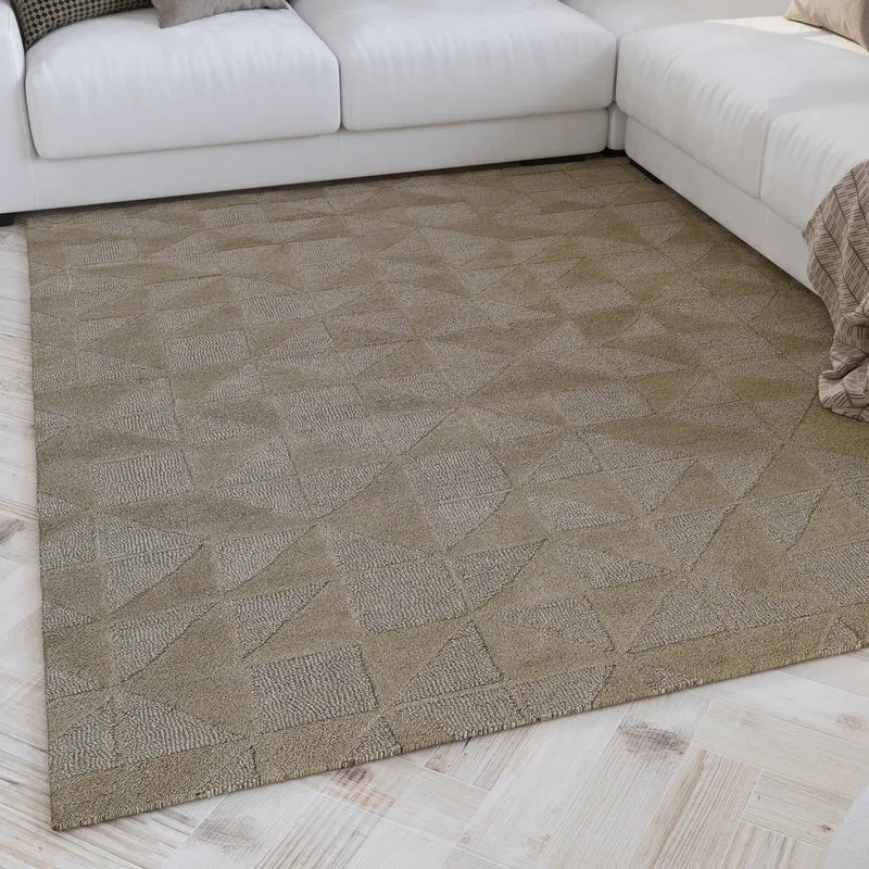 Kurzflor Teppich Sand Beige aus Schurwolle "Hamptons THIRTYSEVEN" WECONhome