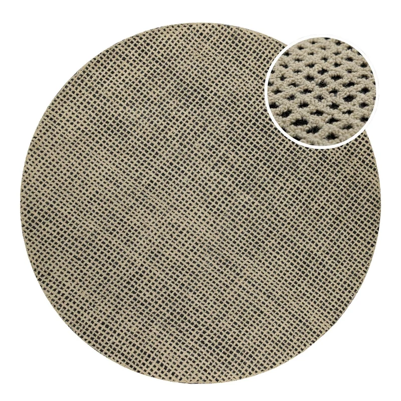 Kurzflor Teppich Rund Sand Beige "Hamptons TWENTYNINE" WECONhome