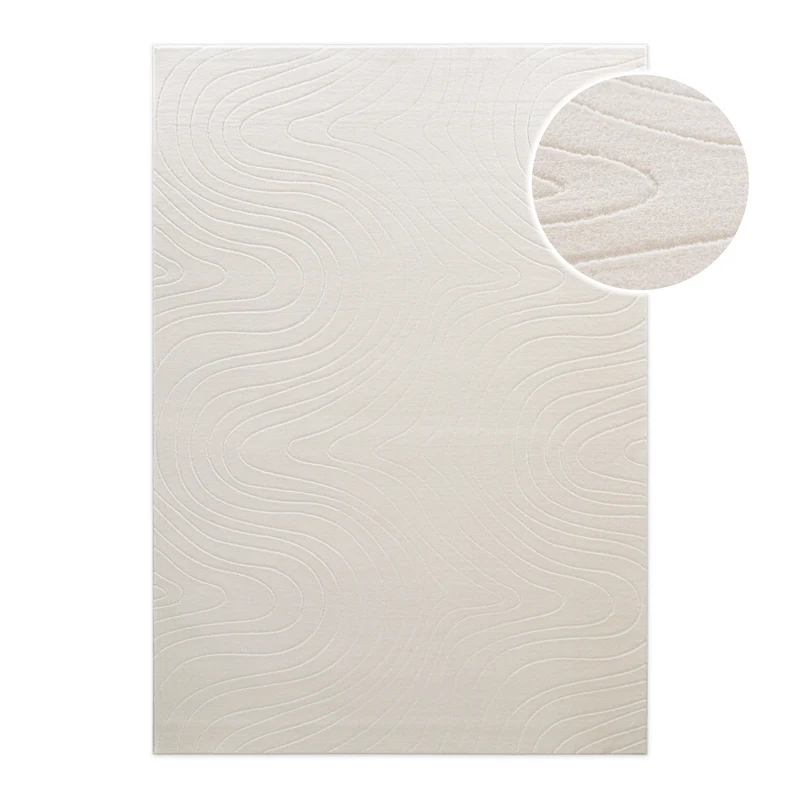 WECONhome Kurzflorteppich "Nuuk Flow" - Creme Weiß