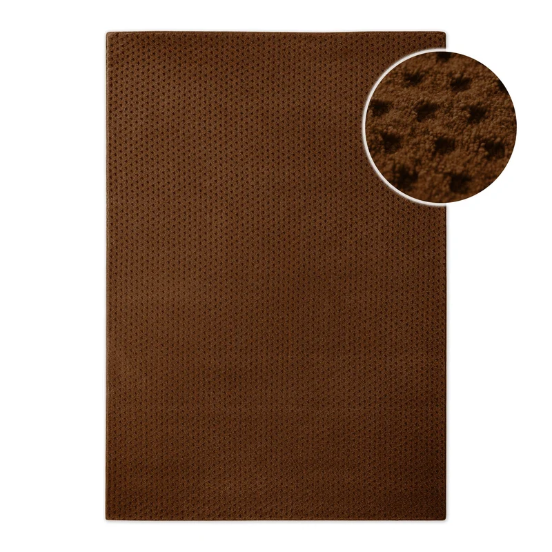 Kurzflor Teppich aus Schurwolle Braun "Castello THREE" WECONhome