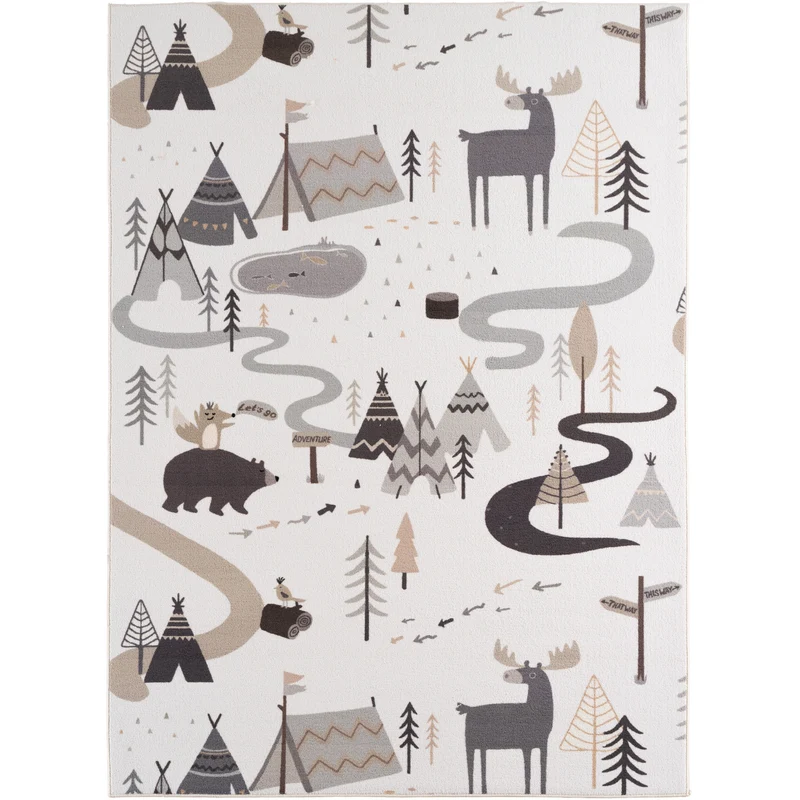 Carpettex Kinderteppich Wald Tiere Spielteppich