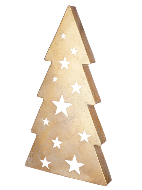Wandobjekt Tannenbaum „Starry“ – Metall, goldfarben, 67 cm