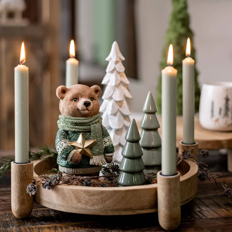 Tannenbaum aus Keramik Grün – stilvolle Weihnachtsdeko, 6x16x6cm