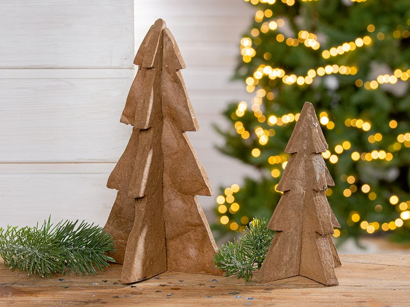 Deko-Tannenbaum „Nordic“ – Pappmaché, braun, 17,5 cm
