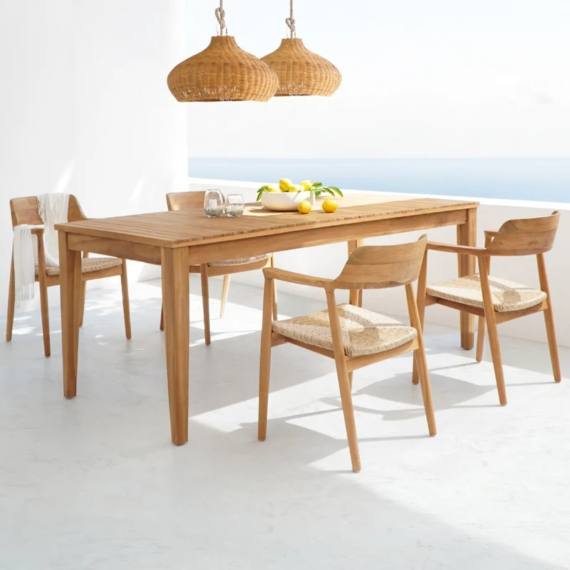 Teak-Esstisch LUKA 200x90 cm massiv Outdoor Indoor