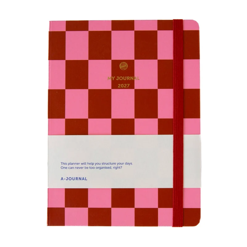 Terminplaner 2027, Kariert rosa