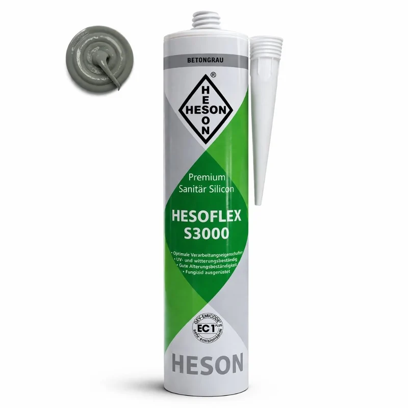 Sanitär Silikon Betongrau A38 – HESOFLEX S 3000