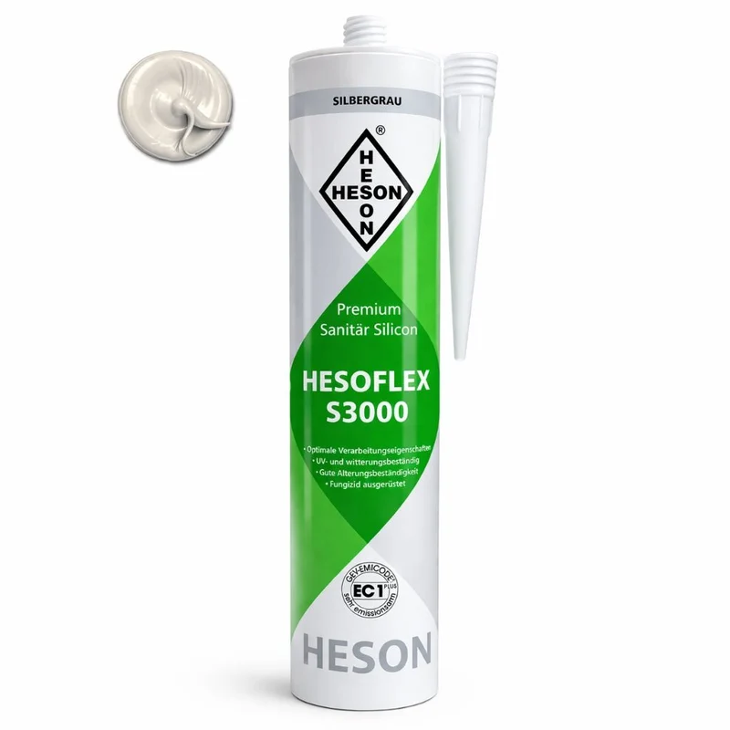 Sanitär Silikon Silbergrau A62 – HESOFLEX S 3000