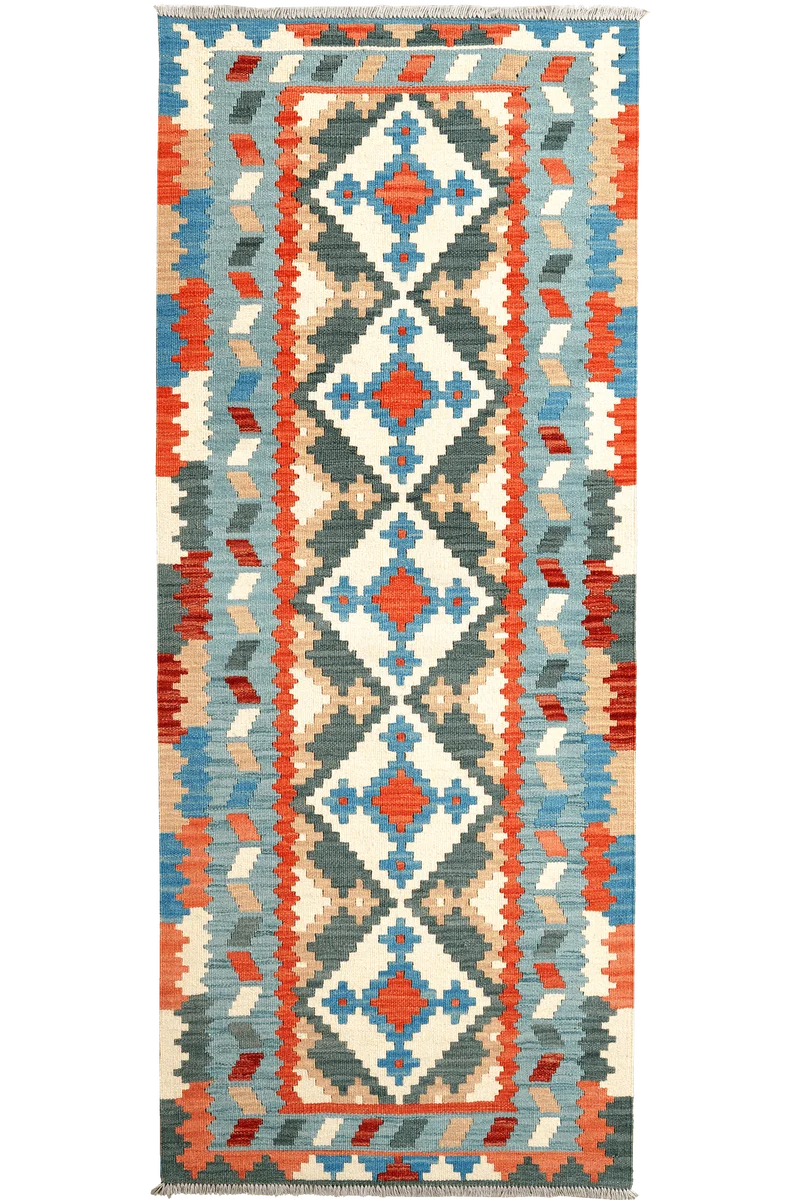 Kelim Gashgai · Handgewebt – Beige, 197x80 cm