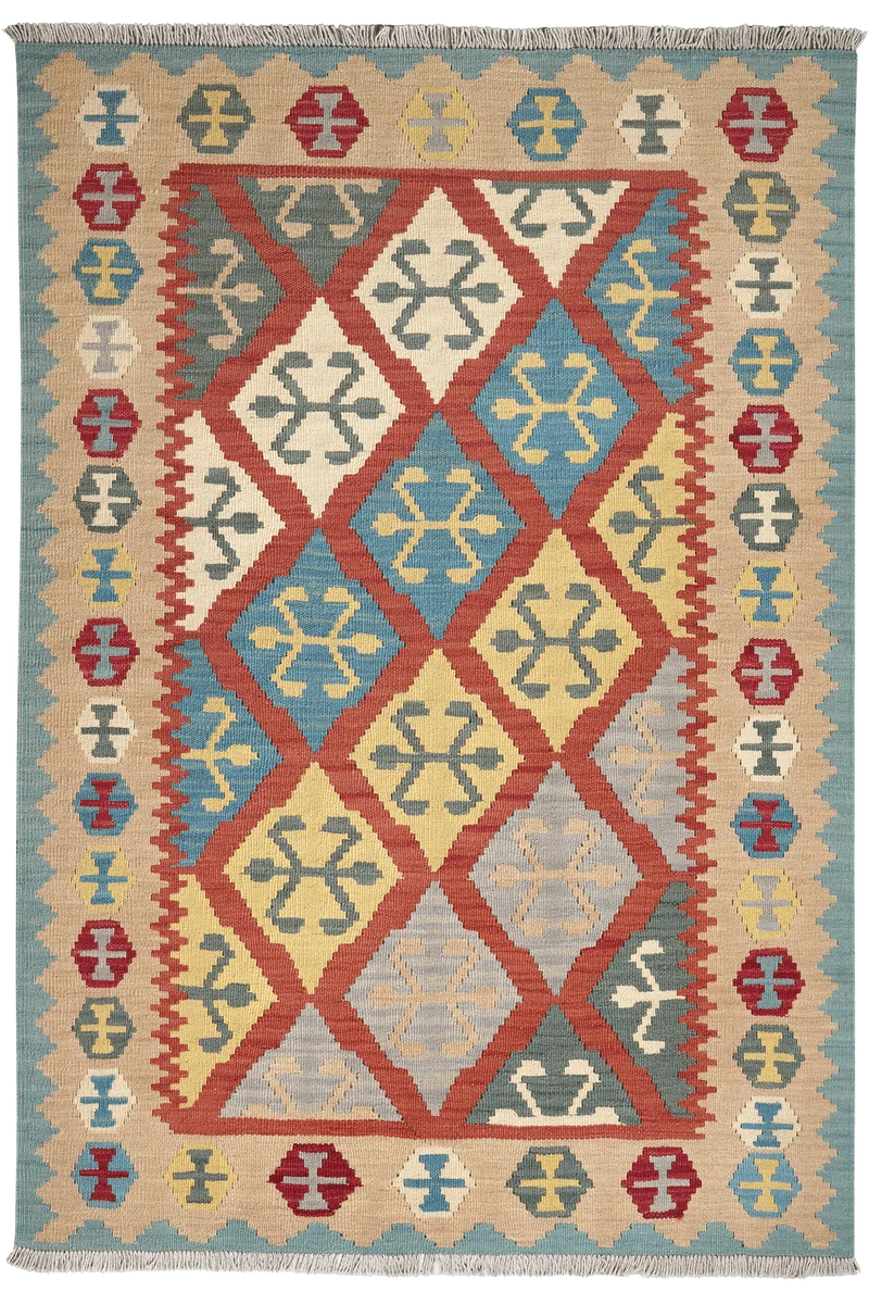 Kelim Gashgai · Handgewebt – Rot, 179x121 cm