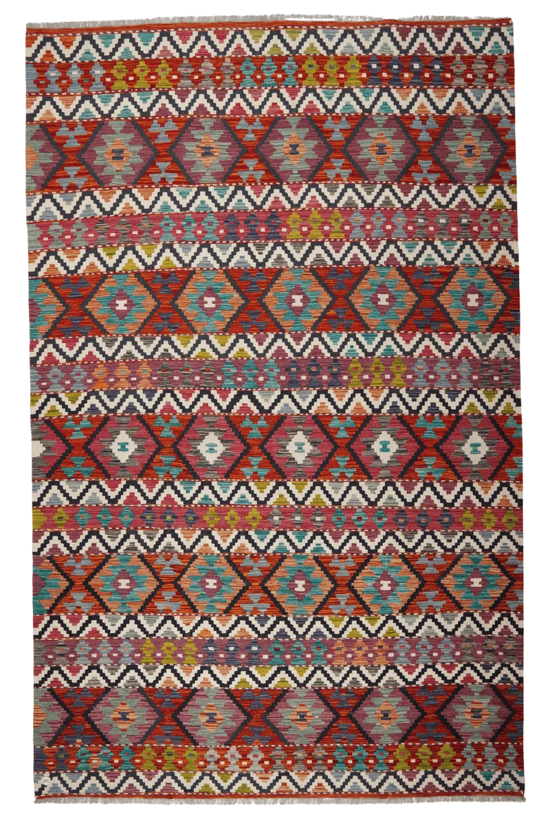 Kelim · Handgewebt – Bunt, 303x198 cm