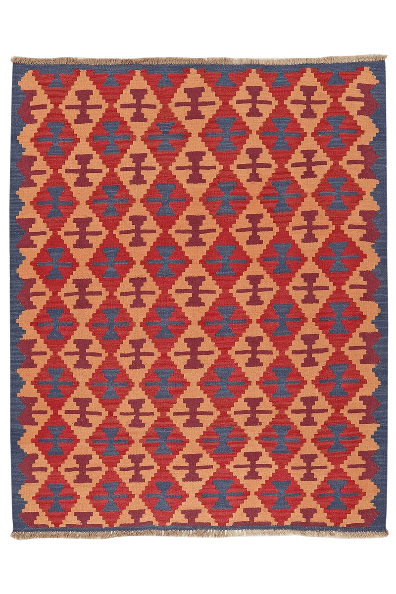 Kelim Gashgai · Handgewebt – Rot, 195x156 cm