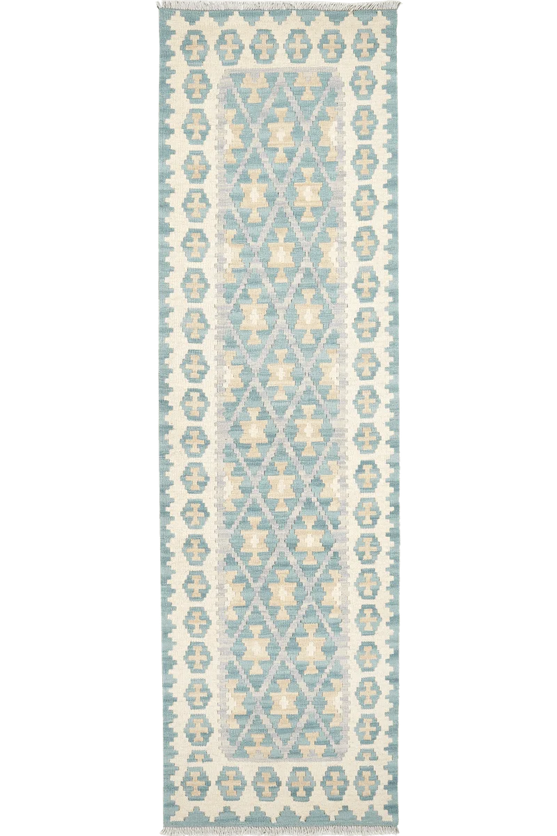Kelim Gashgai · Handgewebt – Blau, 235x66 cm