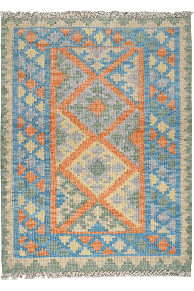Kelim Gashgai · Handgewebt – Orange, 141x107 cm